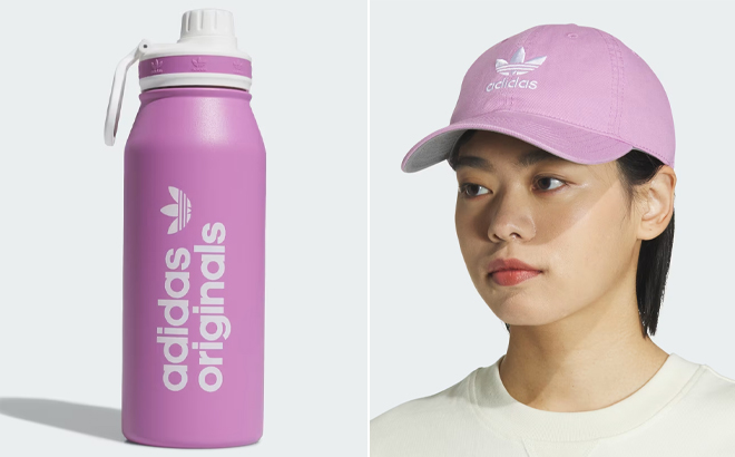 Adidas Steel Metal Bottle and Relaxed Strap Back Hat