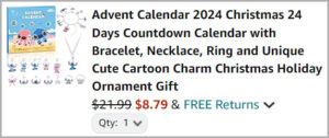 Advent Calendar at Checkout