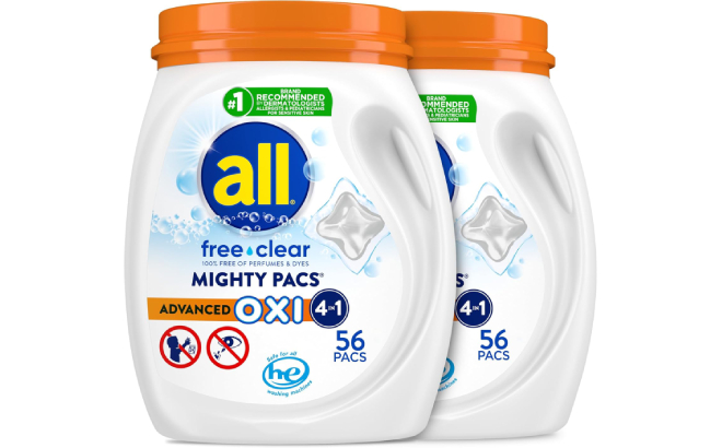 All Mighty 56 Count Pacs Laundry Detergent 2 Pack