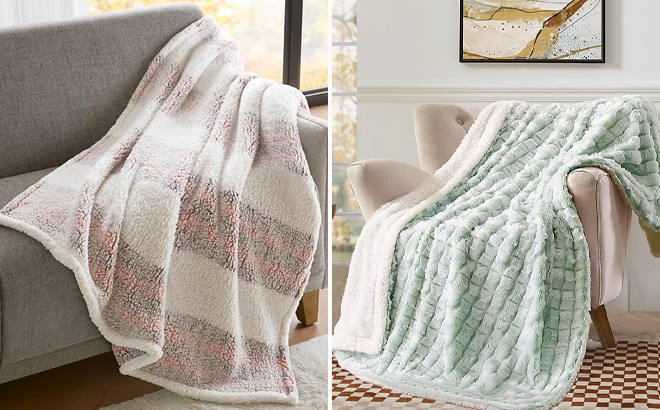 Alpine Valley Cozy Sherpa Throw