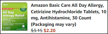 Amazon Basic Care All Day Allergy Checkout