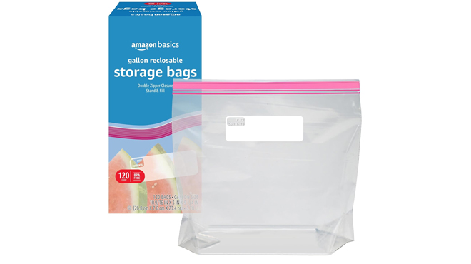 Amazon Basics Gallon Food Storage Bags 120 ct