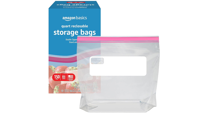 Amazon Basics Quart Food Storage Bags 150 ct