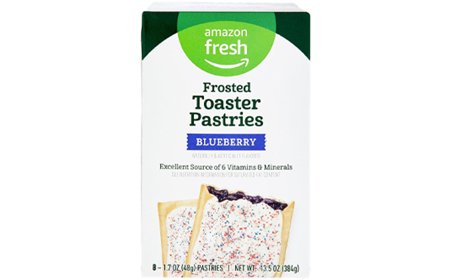 Amazon Fresh Frosted Blueberry Toaster Pastries 8 Count