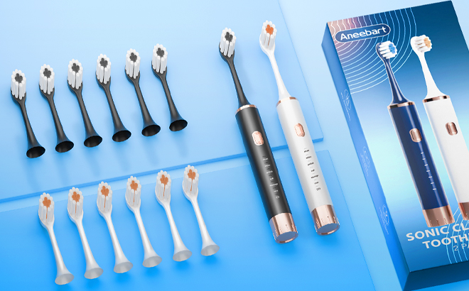 Aneebart Sonic Electric Toothbrush 2 Pack