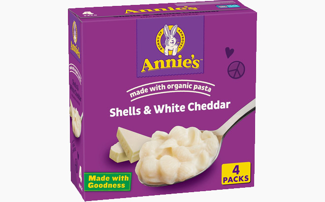 Annies White Cheddar Shells Macaroni Cheese Dinner with Organic Pasta