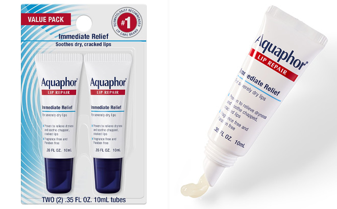 Aquaphor Moisturizing Lip Balm 2 Pack