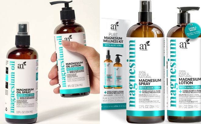 ArtNaturals Magnesium Oil Spray Body Lotion Set