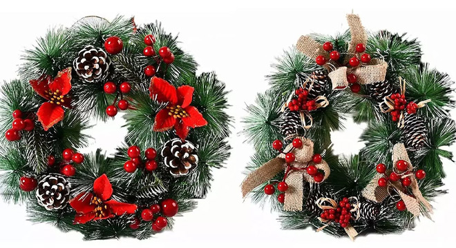 Artificial Christmas Hanging Decor Wreath