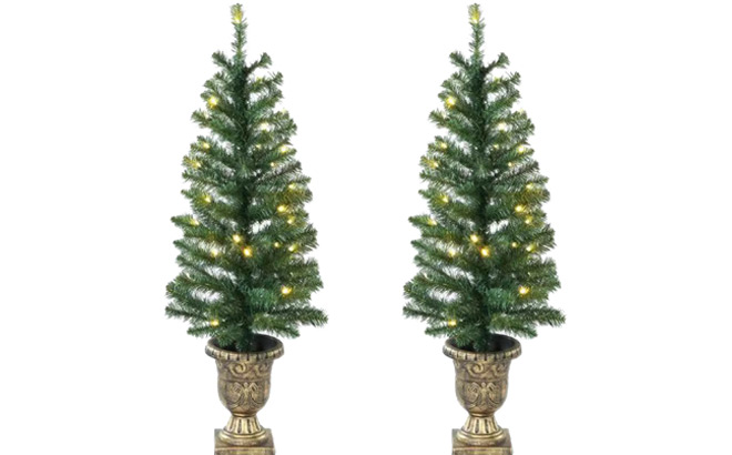 Artificial Porch Christmas Trees with LED Lights