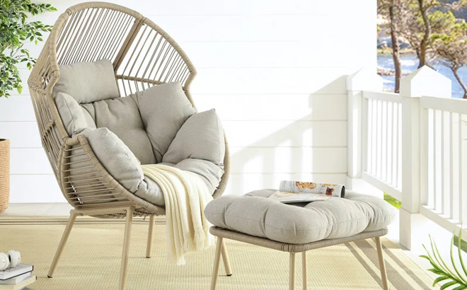 Ashlyn Egg Chair with Cushions with Stand