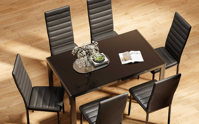 Asofer Modern 7 Piece Dining Table Set