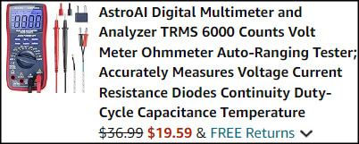 AstroAI Versatile Digital Multimeter Checkout