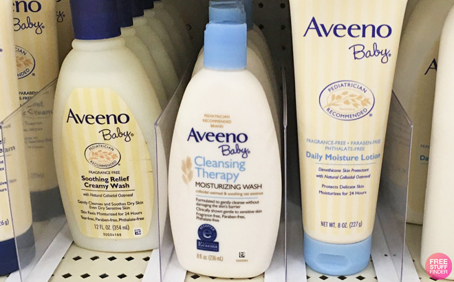 Aveeno Baby Body Wash on a Shelf