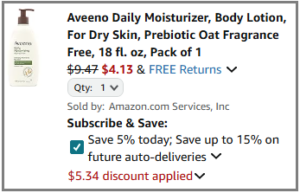 Aveeno Body Lotion for Dry Skin Checkout Page