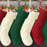 Ayieyill Large Knitted Christmas Stockings 6 pk