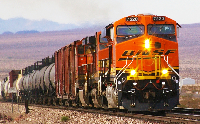 BNSF Train on a Railway