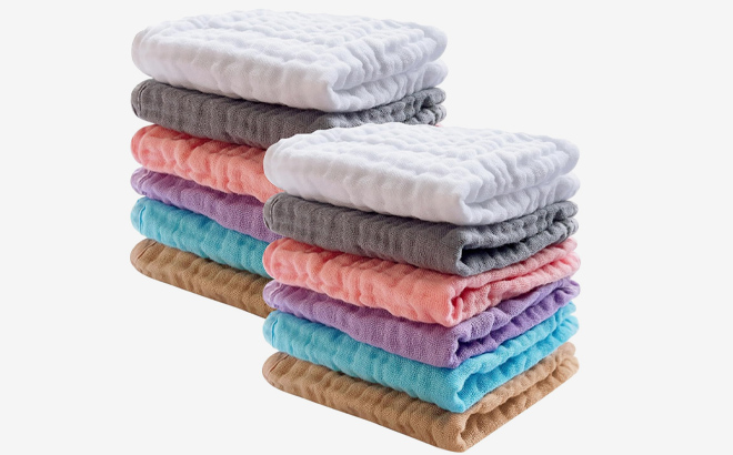 Baby Muslin Washcloths 12 Pack