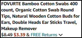 Bamboo Cotton Swabs 400 Count