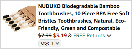 Bamboo Toothbrush Checkout