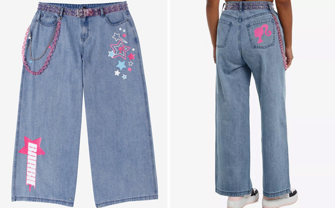 Barbie Y2K Star Wide Leg Jeans