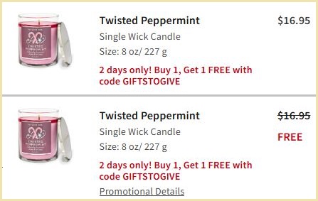 Bath Body Works Single Wick Candles Checkout Page