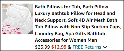 Bath Tub Pillow Checkout