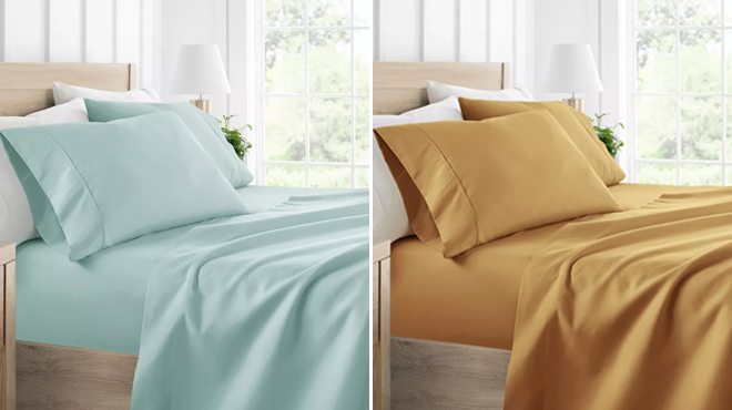 Becky Cameron Solid Double Brushed Microfiber 4 Piece Bed Sheet Set Twin Size