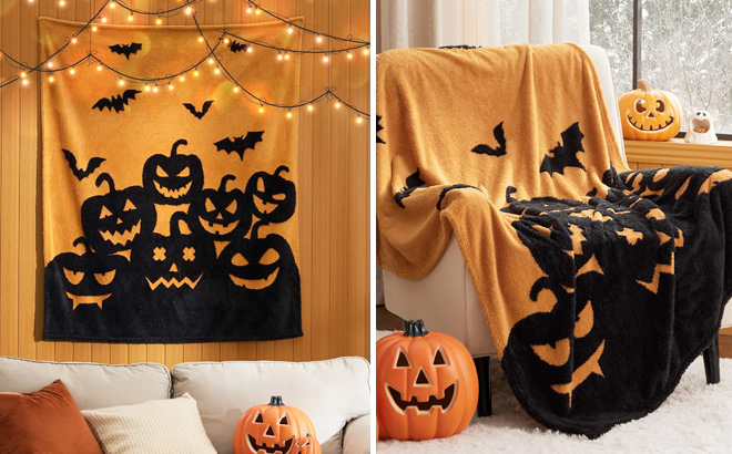 Bedsure Halloween Fleece Throw Blanket