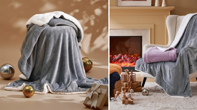 Bedsure Sherpa Fleece Throw Blanket