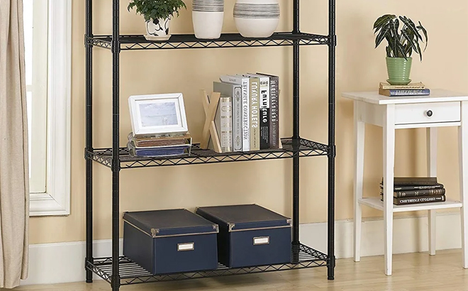 BestOffice 4 Shelf Wire Shelving Unit