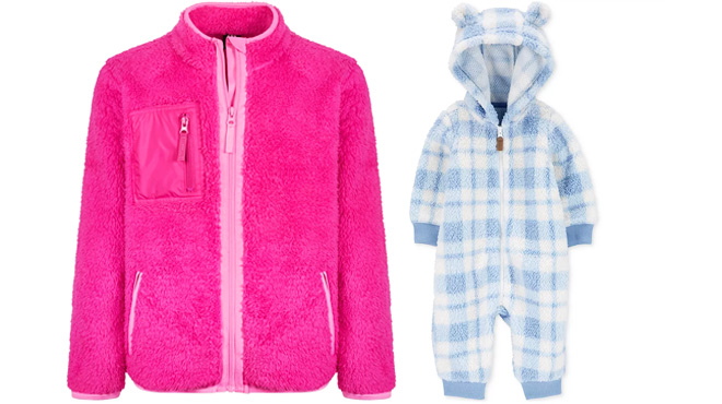 Big Girls Solid Faux Sherpa Zip Jacket