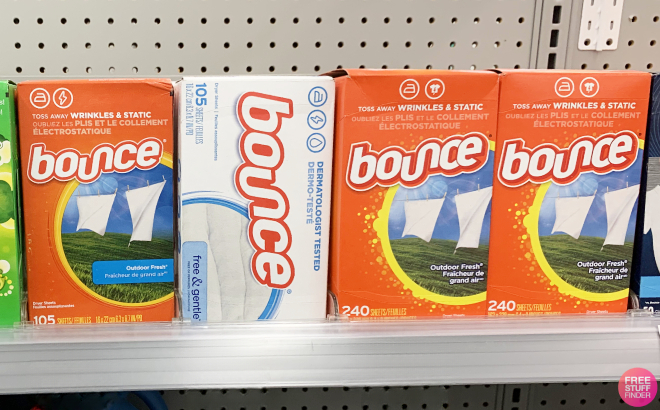 Bounce Dryer Sheets on Shelf