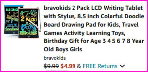 Bravokids LCD Writing Tablet Checkout Screen