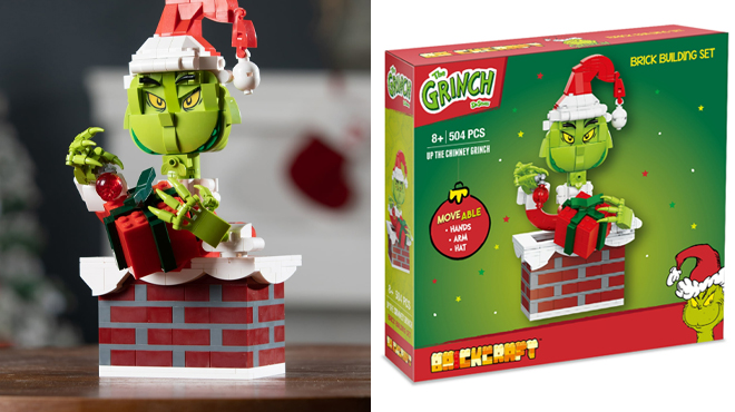 Brickcraft Up The Chimney Grinch 504 Piece Building Kit