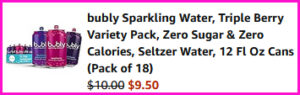 Bubly Sparkling Water Checkout Screen