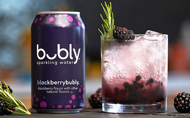 Bubly Sparkling Water in Blackberry Flavor