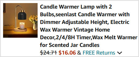 Candle Warmer Lamp Checkout 