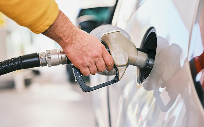 Car in gas station