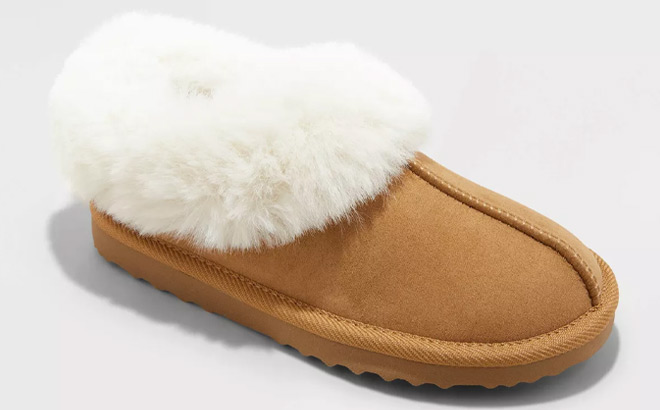 Cat & Jack Kids Faux Fur Cuff Scuff Slippers