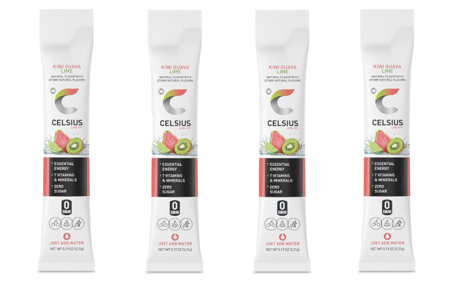 Celsius On the Go Powder Sticks Kiwi Guava Lime Flavor