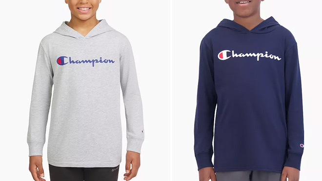 Champion Boys Signature Long Sleeve Hooded Tee