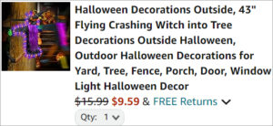 Checkout page of Halloween 43 Inch Witch Decoration