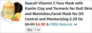 Checkout page of Seacall Turmeric Vitamin C Clay Mask