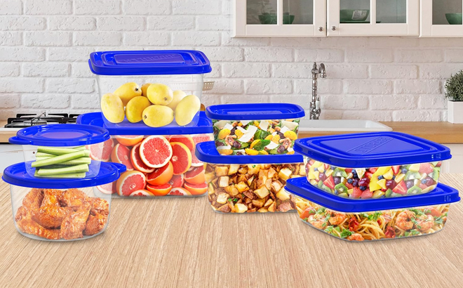 Chef Buddy 54 Piece Food Storage Container Set on the Kitchen Counter top