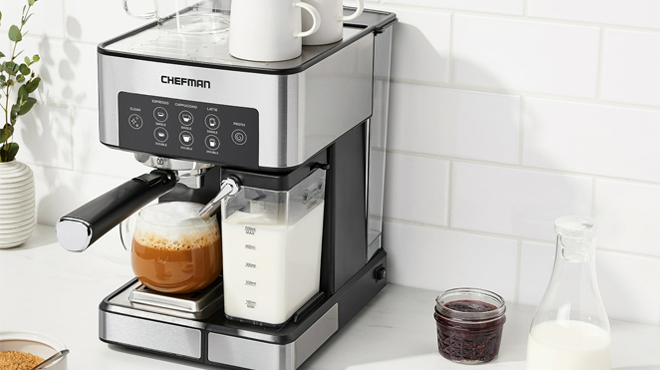 Chefman Barista Pro 6 in 1 Espresso Machine on a Table