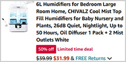 Chivalz Cool Mist Top Fill Humidifier Screenshot