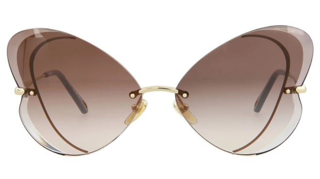 Chloe Cat Eye Frame Metal Sunglasses