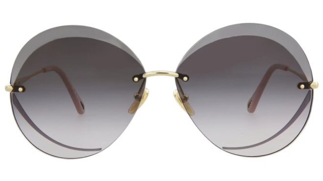 Chloe Round Frame Metal Sunglasses