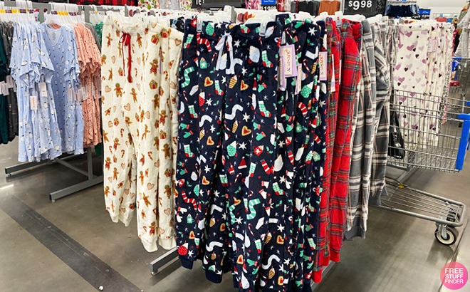 Christmas Pajamas on a Rack